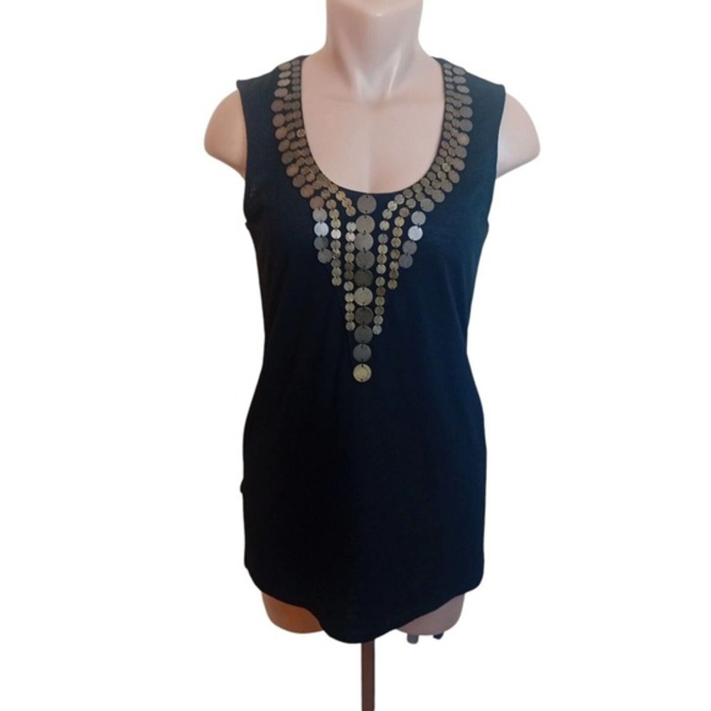 Vintage 90s Deane & White Embellished Tank Top Business Casual Party Top‎ M READ